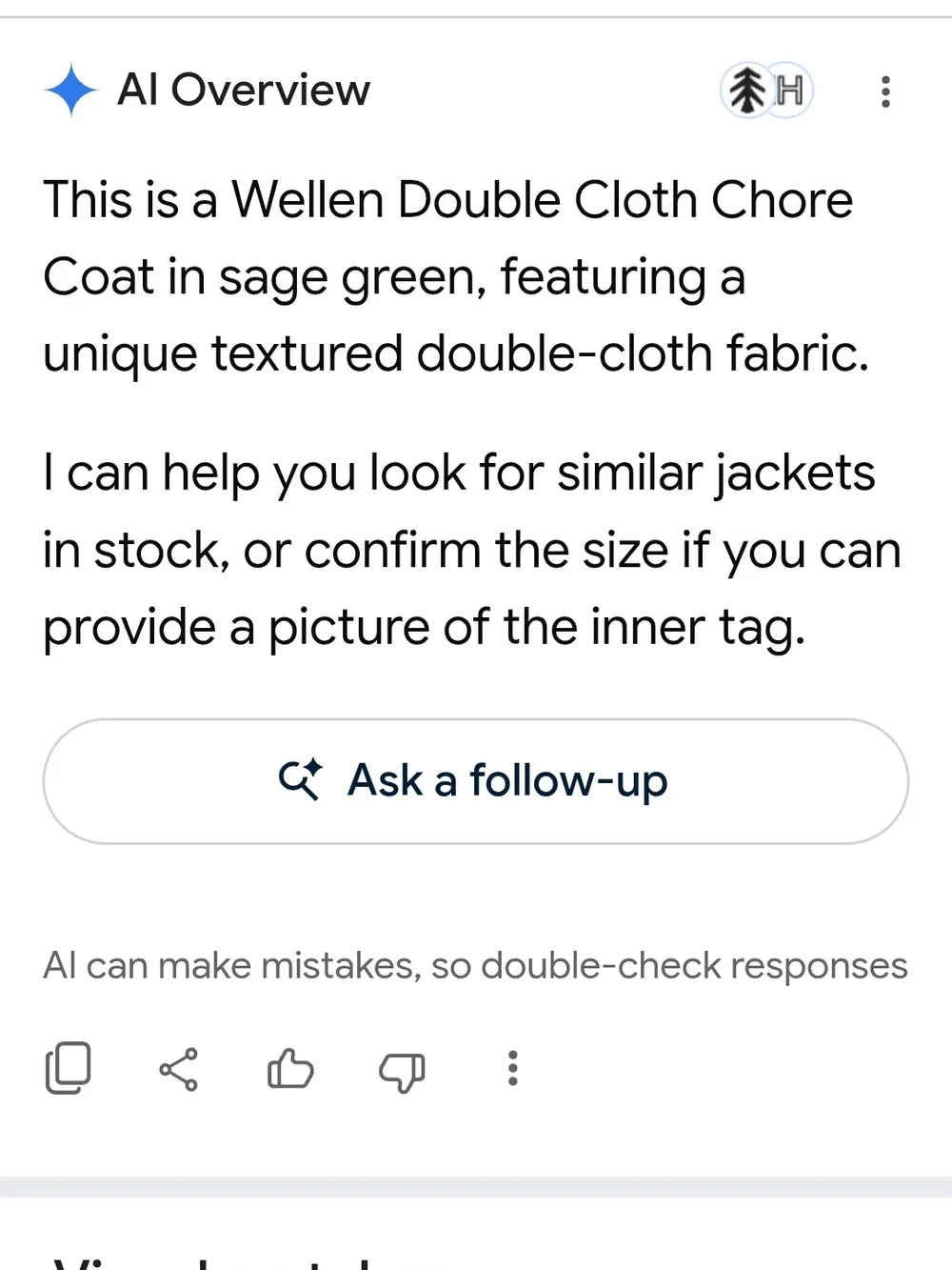 Wellen Huckberry, Double Cloth Chore Coat In Sage Green Utility Jacket Size M